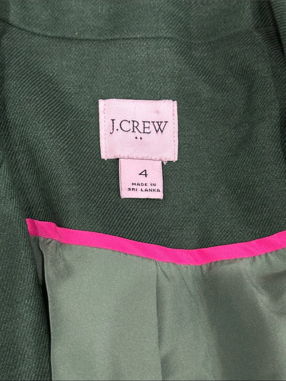 J. Crew Factory Women’s Green Refined linen-blend blazer Preppy Classic Size 4